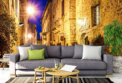 Fototapeta Úzka ulička Pienza Taliansko 1558